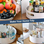 Multi-Purpose 360� Rotating Organizer Tray Use for Spice Rack, Cosmetic Organizer and Many more (Off-White Cream)